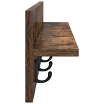 vidaXL Porte-manteau mural avec étagère Chêne fumé 80 x 10.5 x 18 cm