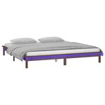 vidaXL Cadre de lit à LED sans matelas 140x190 cm bois massif