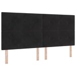 vidaXL Lit à Ressorts avec Matelas LED Noir 200 x 200 cm Velours
