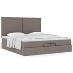 VidaXL Cadre de lit ottoman avec matelas taupe 200x200cm tissu