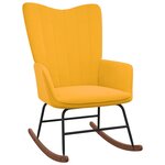 vidaXL Chaise à bascule Jaune moutarde Velours