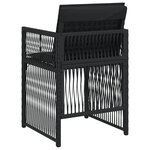 vidaXL Chaises de jardin lot de 4 avec coussins noir résine tressée
