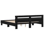 vidaXL Cadre de lit avec LED Chêne noir 200 x 200 cm Bois d'ingénierie