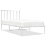 vidaXL Cadre de lit métal sans matelas avec tête de lit blanc 90x190cm