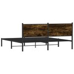 vidaXL Cadre de lit en métal sans matelas chêne fumé 160x200 cm