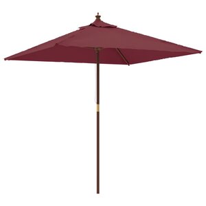 vidaXL Parasol de jardin avec mât en bois rouge bordeaux 198x198x231cm