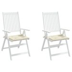 vidaXL Coussins de chaise de jardin lot de 2 crème 50x50x4 cm