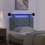vidaXL Tête de lit suspendue Avec lumière LED Vert Mer Velours