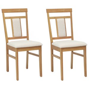 vidaXL Chaise de salle à manger 2 pc Bois de Caoutchouc Massif