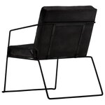 vidaXL Fauteuil Noir Cuir véritable