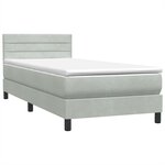 vidaXL Sommier à lattes de lit et matelas et LED gris clair 100x210cm velours