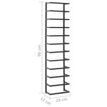 vidaXL Porte-serviette Noir 24x12x96 cm Acier