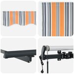 vidaXL Auvent rétractable automatique à rayures multicolores 450x300 cm