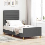 vidaXL Cadre de lit avec tête de lit Gris foncé 90 x 200 cm tissu