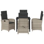 vidaXL Ensemble de salle à manger pour jardin 5 Pièces Gris clair