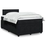 vidaXL Sommier à lattes de lit avec matelas Noir 120x200 cm Velours