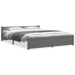 vidaXL Cadre de lit sans matelas gris bois massif 135x190 cm