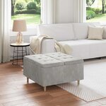 vidaXL Pouf de rangement Gris clair 80 x 80 x 45 cm Velours