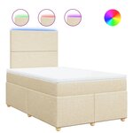 vidaXL Sommier à lattes de lit avec matelas Crème 120x200 cm Tissu