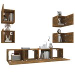vidaXL Ensemble de meubles TV 6 Pièces Chêne fumé Bois d'ingénierie