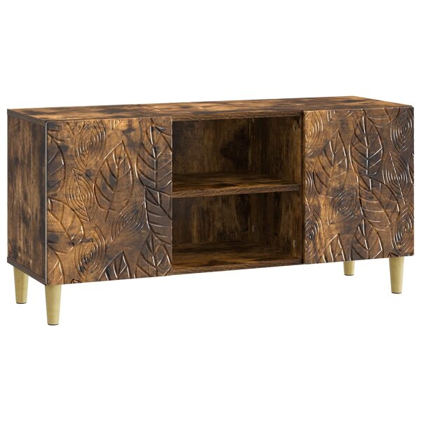 vidaXL Meuble TV 102 x 34 5 x 50 cm Chêne fumé Bois d'ingénierie
