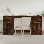 vidaXL Bureau avec armoire chêne fumé bois d'ingénierie