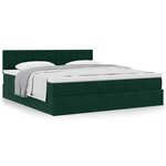 VidaXL Cadre de lit ottoman avec matelas vert foncé 160x200 cm velours