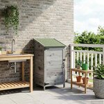 vidaXL Abri de jardin Gris 59 x 56 x 113 5 cm Bois de Sapin Massif