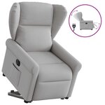 vidaXL Fauteuil inclinable électrique gris nuage tissu