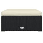 vidaXL Salon de jardin 4 Pièces avec coussins Noir Résine tressée