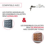 Serrure longue pour boîtes aux lettres collectives normalisées (porte individuelle)