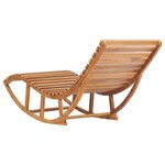 vidaXL Chaise longue à bascule avec coussin Bois de teck solide