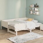 vidaXL Lit coulissant sans matelas blanc 2x(90x190) cm