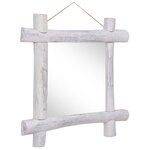 vidaXL Miroir à bûches Blanc 70x70 cm Bois de récupération massif