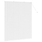 vidaXL Store de Fenêtre avec des rideaux Blanc Aluminium