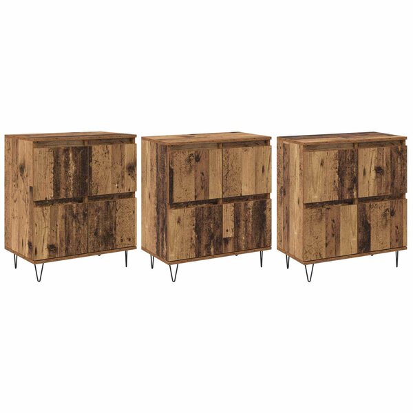vidaXL Buffets 3 Pièces Bois ancien