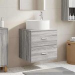 vidaXL Vanité de lavabo mural Sonoma gris 49 5 x 44 5 x 65 5 cm