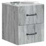 vidaXL Cabinet de chevet mural 2 Pièces Sonoma gris 34 5 x 33 x 40 cm