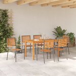 vidaXL Ensemble de salle à manger pour jardin 7 Pièces Gris