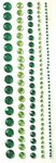 Bandes de strass adhésifs vert 5 pièces