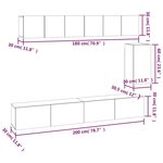 vidaXL Ensemble de meubles TV 6 Pièces Blanc Bois d'ingénierie