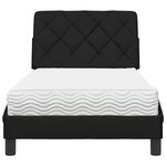 vidaXL Lit avec matelas noir 90x190 cm tissu