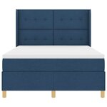 vidaXL Lit à ressorts avec matelas Bleu 140 x 200 cm tissu