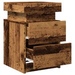 vidaXL Tables de chevet avec LED 2 Pièces vieux bois bois d'ingénierie