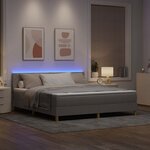 vidaXL Lit à ressorts avec matelas Taupe 180 x 200 cm tissu