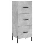 vidaXL Buffet haut Gris béton 34 5x34x180 cm Bois d'ingénierie