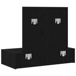 vidaXL Table de maquillage murale chêne noir 83x40x70 cm