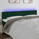 vidaXL Tête de lit à LED Vert foncé 200x5x78/88 cm Velours
