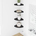 vidaXL Étagère flottante avec étagère 4 Pièces Noir 15 x 15 x 2 cm
