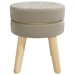 vidaXL Tabouret rond Gris foncé Velours